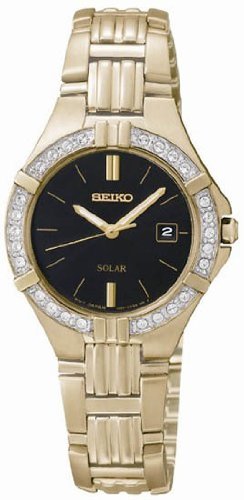 AAA 1:1 Replica Seiko-Usa Ladies Watches Black Dial Solar 28MM SUT090 Watch