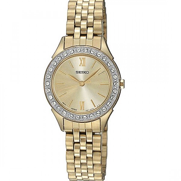 AAA 1:1 Replica Seiko-Women Ladies Watches Gold Dial Quartz 27MM SXGP30P1 Watch