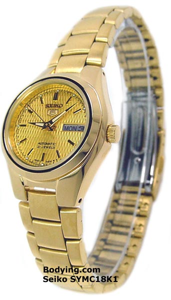 AAA 1:1 Replica Seiko-Women Ladies Watches Gold Dial automatic SYMC18K1 Watch