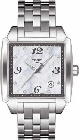 AAA 1:1 Replica Tissot-T-Trend-Quadrato Ladies Watches Silver Dial Swiss Quartz 28MM T005.510.11.117.00 Watch