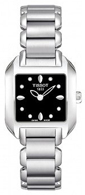 AAA 1:1 Replica Tissot-T-Trend-T-Wave Ladies Watches Black Dial Quartz T02.1.285.54 Watch