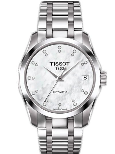 AAA 1:1 Replica Tissot-T-Trend-Couturier Ladies Watches White Dial Automatic 32MM T035.207.11.116.00 Watch