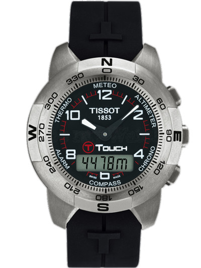 AAA 1:1 Replica Tissot-T-Touch-II Mens Watches Black Dial Swiss Quartz 42.7MM T047.420.47.057.00 Watch
