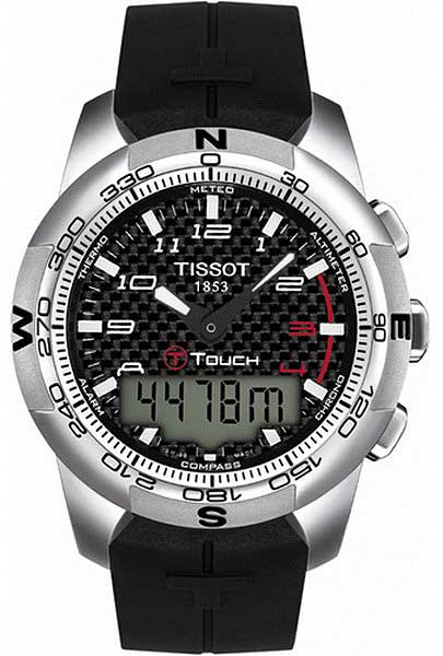 AAA 1:1 Replica Tissot-T-Touch-II Mens Watches Black Dial Swiss Quartz 42.7MM T047.420.47.207.00 Watch