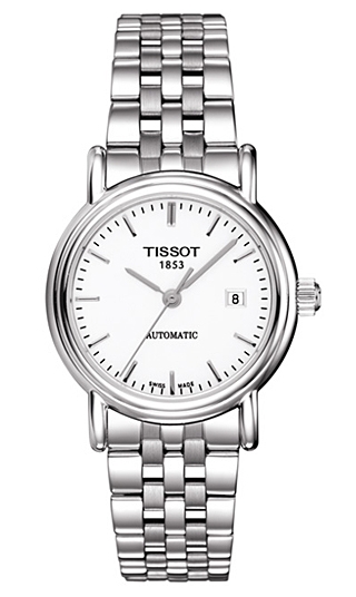 AAA 1:1 Replica Tissot-Carson Ladies Watches White Dial Automatic 27MM T95.1.183.91 Watch