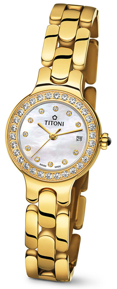 AAA 1:1 Replica Titoni-Mademoiselle Ladies Watches Mother Of Pearl Dial Quartz 25.5MM TQ42915G-DB-381 Watch