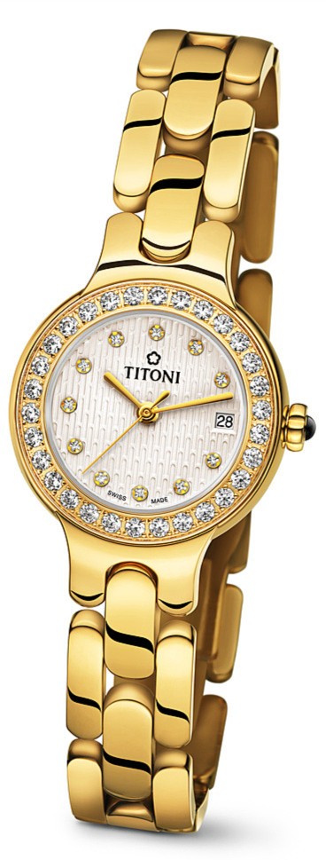 AAA 1:1 Replica Titoni-Mademoiselle Ladies Watches Silver Dial Quartz 25.5MM TQ42915G-DB-382 Watch
