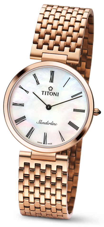 AAA 1:1 Replica Titoni-Slenderline Mens Watches Mother Of Pearl Dial Quartz 37MM TQ52926RG-340 Watch