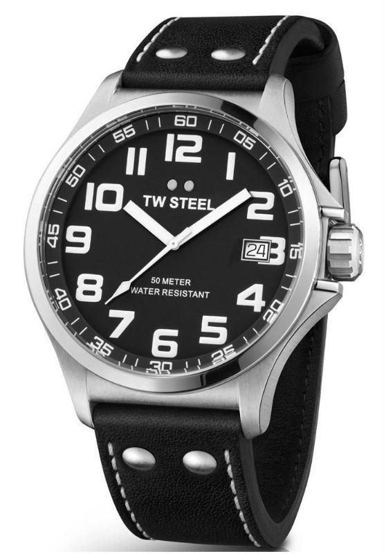 AAA 1:1 Replica TW-Steel-Pilot Mens Watches Black Dial Quartz 45MM TW408 Watch