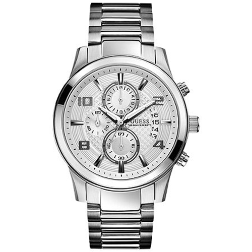 AAA 1:1 Replica Guess Mens Watches Silver Dial Quartz 43MM U0075G3 Watch