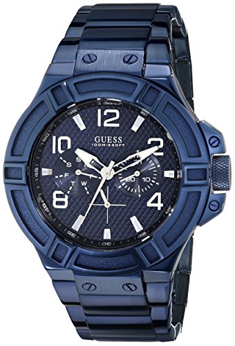 AAA 1:1 Replica Guess Mens Watches Blue Dial Quartz 45MM U0218G4 Watch