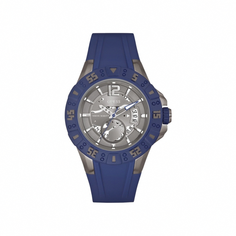 AAA 1:1 Replica Guess-Sport Mens Watches Silver Dial Quartz 49MM W0034G6 Watch