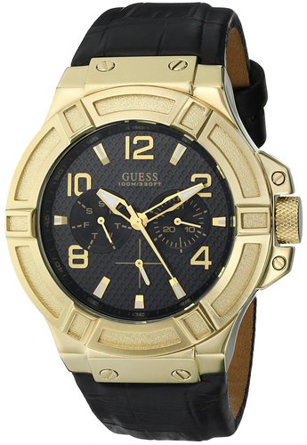 AAA 1:1 Replica Guess Mens Watches Black Dial Quartz 47MM W0040G4 Watch