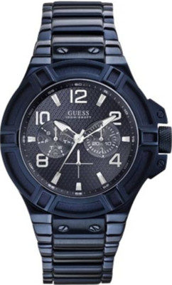 AAA 1:1 Replica Guess Mens Watches Blue Dial Quartz 45MM W0041G2 Watch