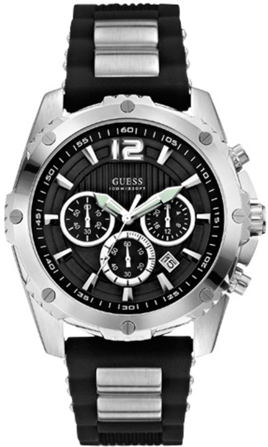 AAA 1:1 Replica Guess Mens Watches Black Dial Quartz 45MM W0167G1 Watch