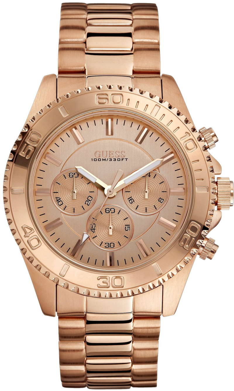 AAA 1:1 Replica Guess Mens Watches Rose Gold Dial Quartz 44MM W0170G4 Watch