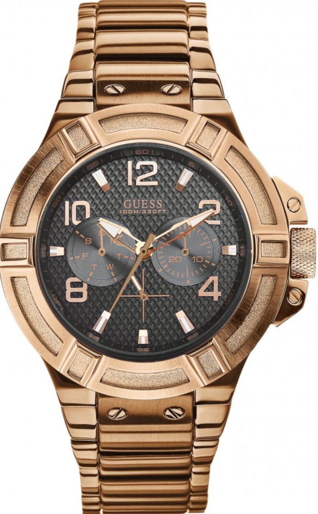 AAA 1:1 Replica Guess Mens Watches Black Dial Quartz 21MM W0218G3 Watch