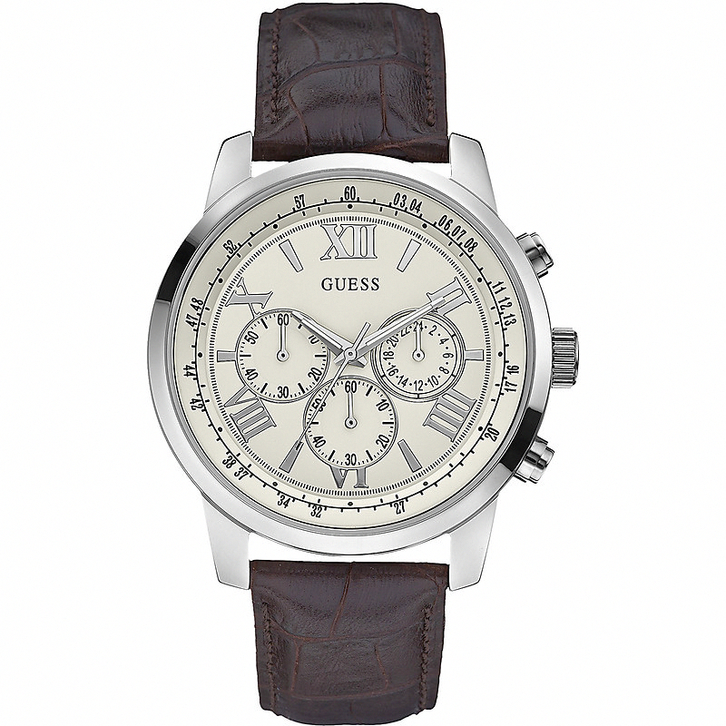 AAA 1:1 Replica Guess Mens Watches Cream Dial Quartz 45MM W0380G2 Watch