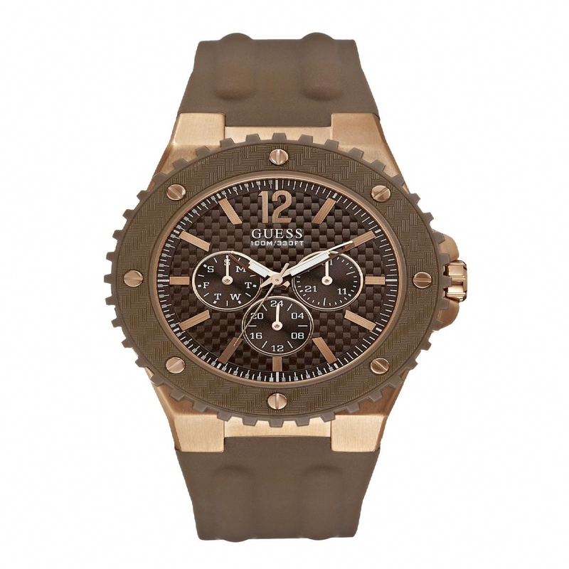 AAA 1:1 Replica Guess Mens Watches Brown Dial Quartz 45MM W12653G2 Watch