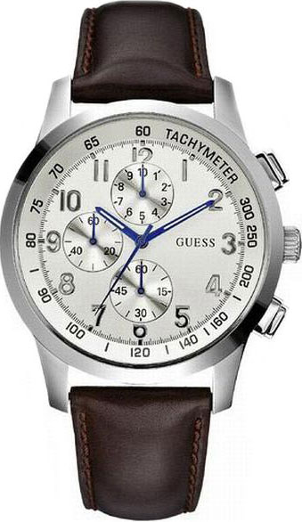 AAA 1:1 Replica Guess Mens Watches Silver Dial Quartz 45MM W13530G2 Watch