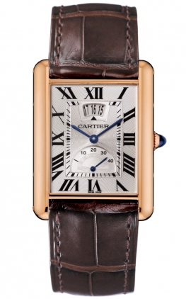 AAA 1:1 Replica Cartier-Tank Mens Watches Silver Dial with Blue Sword Shaped Hands,Date at 12 and Power Re Dial Manual Winding Calibre 9753 8MM W1560003 Watch