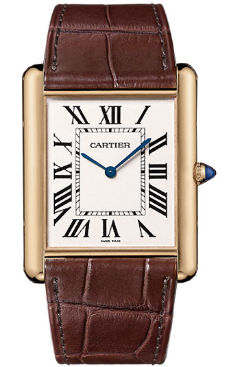 AAA 1:1 Replica Cartier-Tank Mens Watches Silver Dial with Blue Sword Shaped Hands Dial Manual Winding Calibre 9753 5.1MM W1560017 Watch