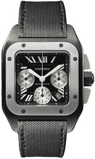 AAA 1:1 Replica Cartier-Santos Mens Watches Black Dial Automatic 51.1MM W2020005 Watch