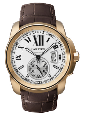 AAA 1:1 Replica Cartier-Calibre-De Mens Watches Silver with Black Roman Numerals W7100009 Watch