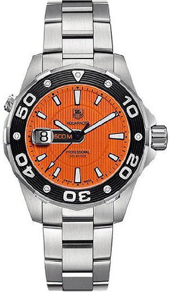 AAA 1:1 Replica TAG-Heuer-Aquaracer Mens Watches Orange Dial Swiss Quartz 43MM WAJ1113.BA0870 Watch