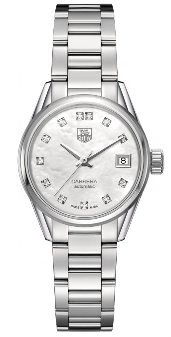 AAA 1:1 Replica TAG-Heuer-Carrera Ladies Watches Mother Of Pearl Dial Automatic 28MM WAR2414.BA0770 Watch
