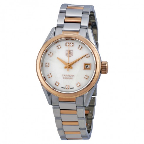 AAA 1:1 Replica TAG-Heuer-Carrera Ladies Watches Mother Of Pearl Dial Automatic 28MM WAR2452.BD0772 Watch