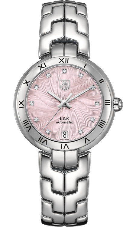AAA 1:1 Replica TAG-Heuer-Link Ladies Watches Pink Dial Automatic 34.5MM WAT2313.BA0956 Watch