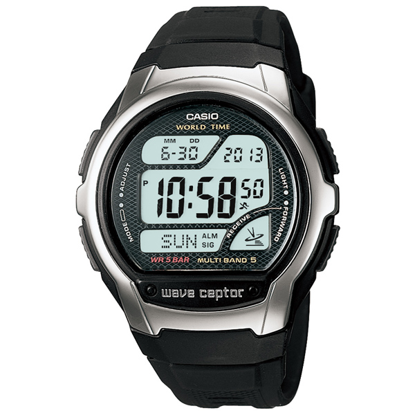 AAA 1:1 Replica Casio-Wave-Ceptor Mens Watches Silver Dial Quartz 53.4MM WV-58J-1AJF Watch