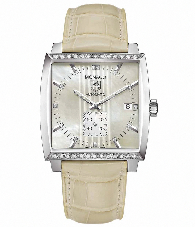 AAA 1:1 Replica TAG-Heuer-Monaco Ladies Watches Mother Of Pearl Dial Automatic 37.5MM WW2114.FC6215 Watch